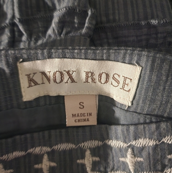 Knox Rose Womens Ruffle Short Sleeve Embroidered Tiered A-Line Dress Size Small. - Picture 9 of 10